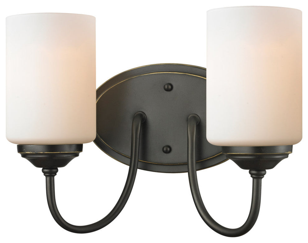 Cardinal 2 Light Bathroom Vanity Light, Olde Bronze