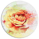 Yellow Blooming Rose, Floral Wall Round Wall Art, 11"