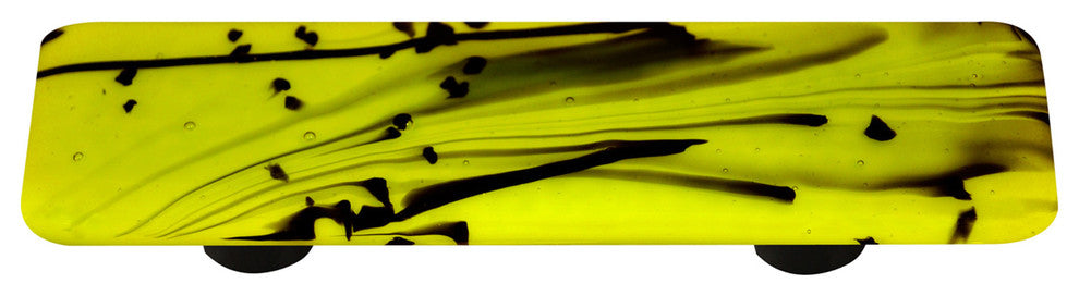 Art Glass Mardi Gras Pull, Black Post, Black Mg, Spring Green