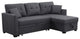 Alexent 3-Seat Modern Fabric Sleeper Sectional Sofa with Storage in Dark Gray