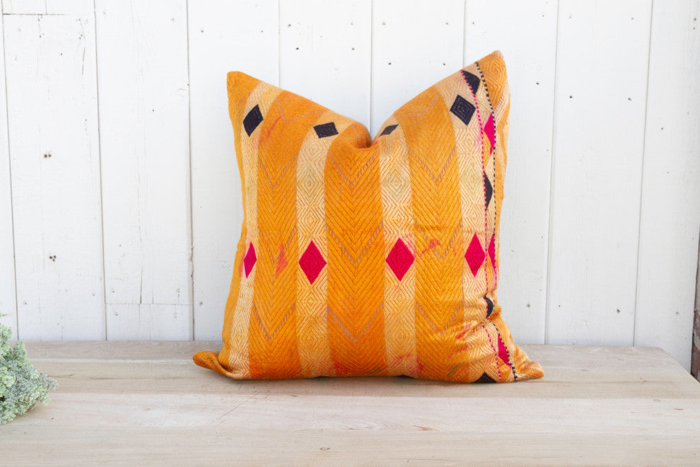 Gulmohar Silk Phulkari Pillow