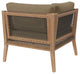 Clearwater Outdoor Patio Teak Wood Corner Chair, Gray Light Brown