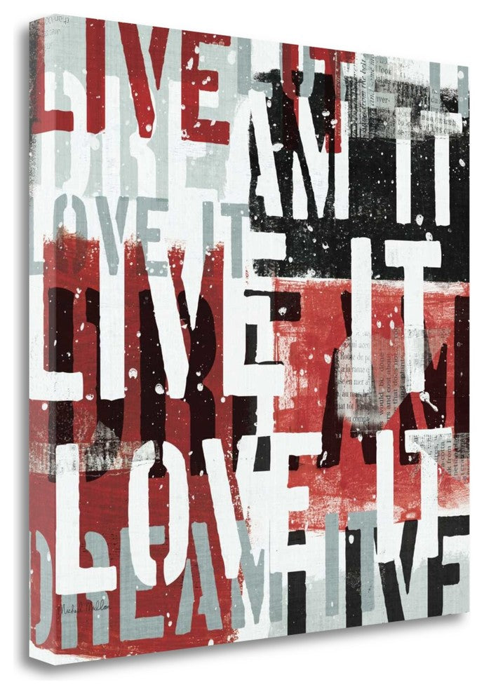 "Live The Dream Black And White I" By Michael Mullan, Gallery Wrap Canvas