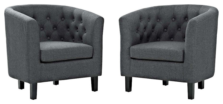 Prospect 2 Piece Upholstered Fabric Armchair Set, Gray