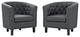 Prospect 2 Piece Upholstered Fabric Armchair Set, Gray