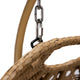 LeisureMod Mendoza Light Brown Wicker Hanging Double Egg Swing Chair, Orange