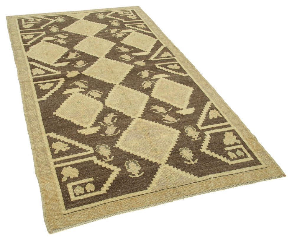Rug N Carpet - Handmade Oriental 4' 1'' x 7' 5'' Vintage Wool Rug
