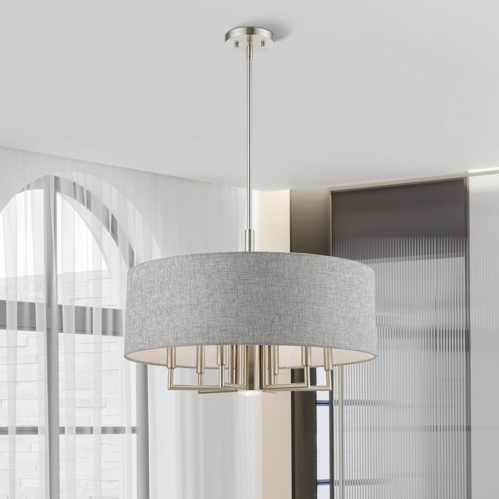 Dakota 7 Light Brushed Nickel Pendant Chandelier