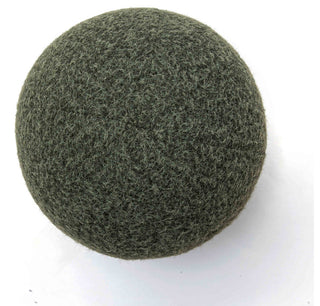 Boba Round Pillow, Green Long Mohair, 14"