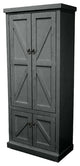 Rustic Extra Wide Kitchen Pantry Cabinet, Antique Black