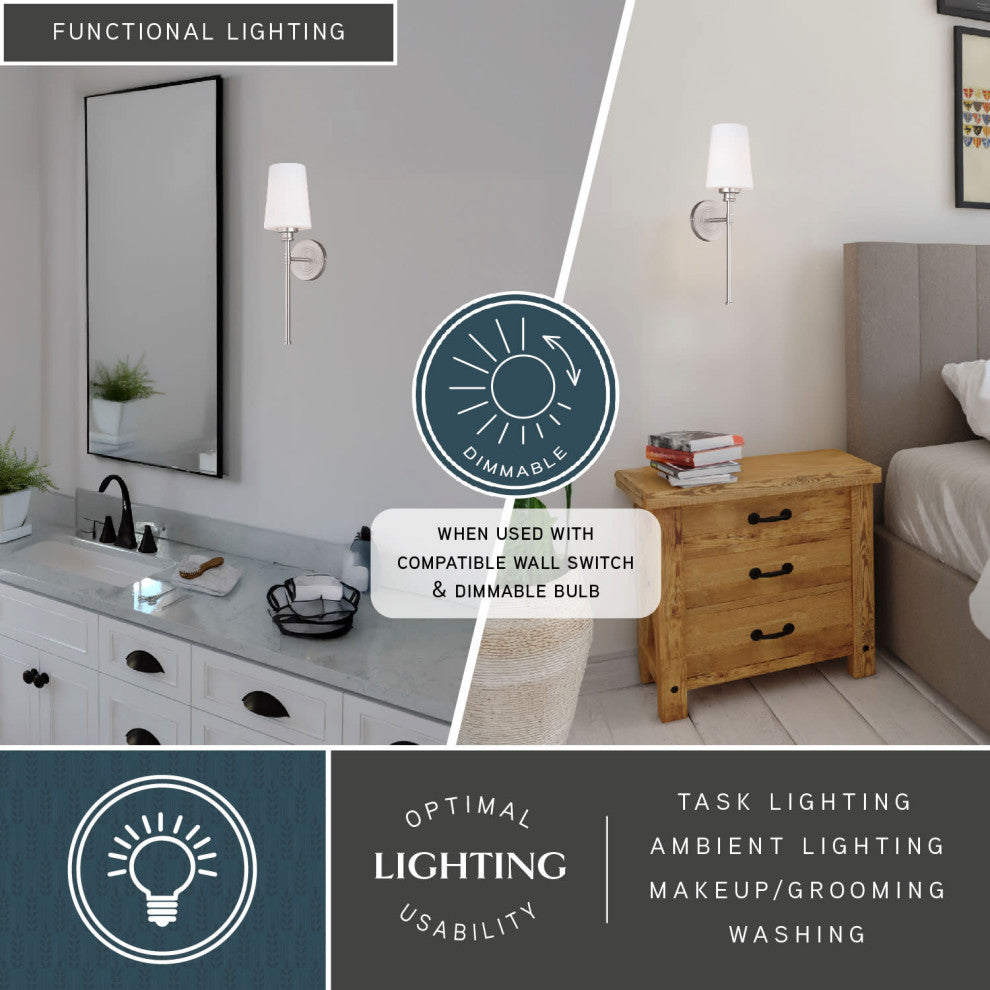 Clark Wall Light Satin Nickel