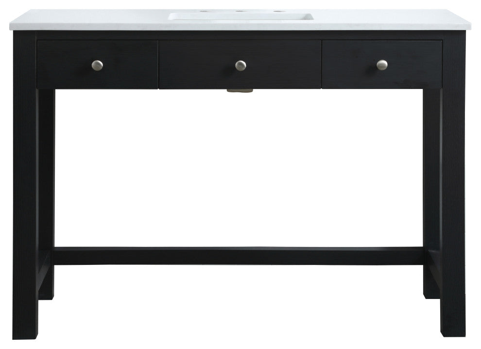 48" ADA Compliant Bathroom Vanity, Black