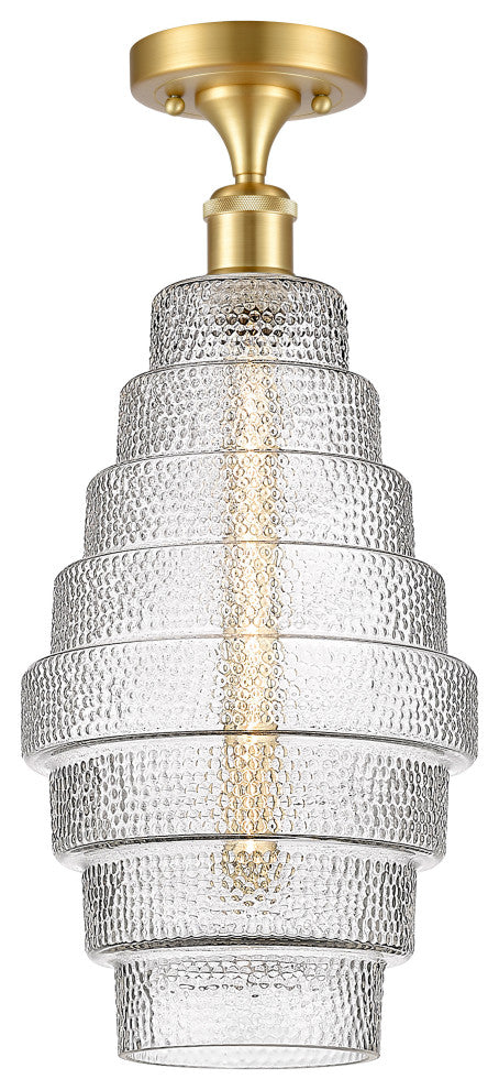 Innovations 516-1C-SG-G672-8 1-Light Semi-Flush Mount, Satin Gold