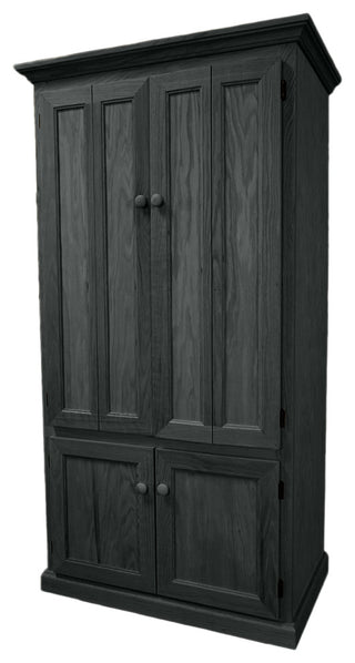Traditional Oak Computer Armoire, Iron Ore