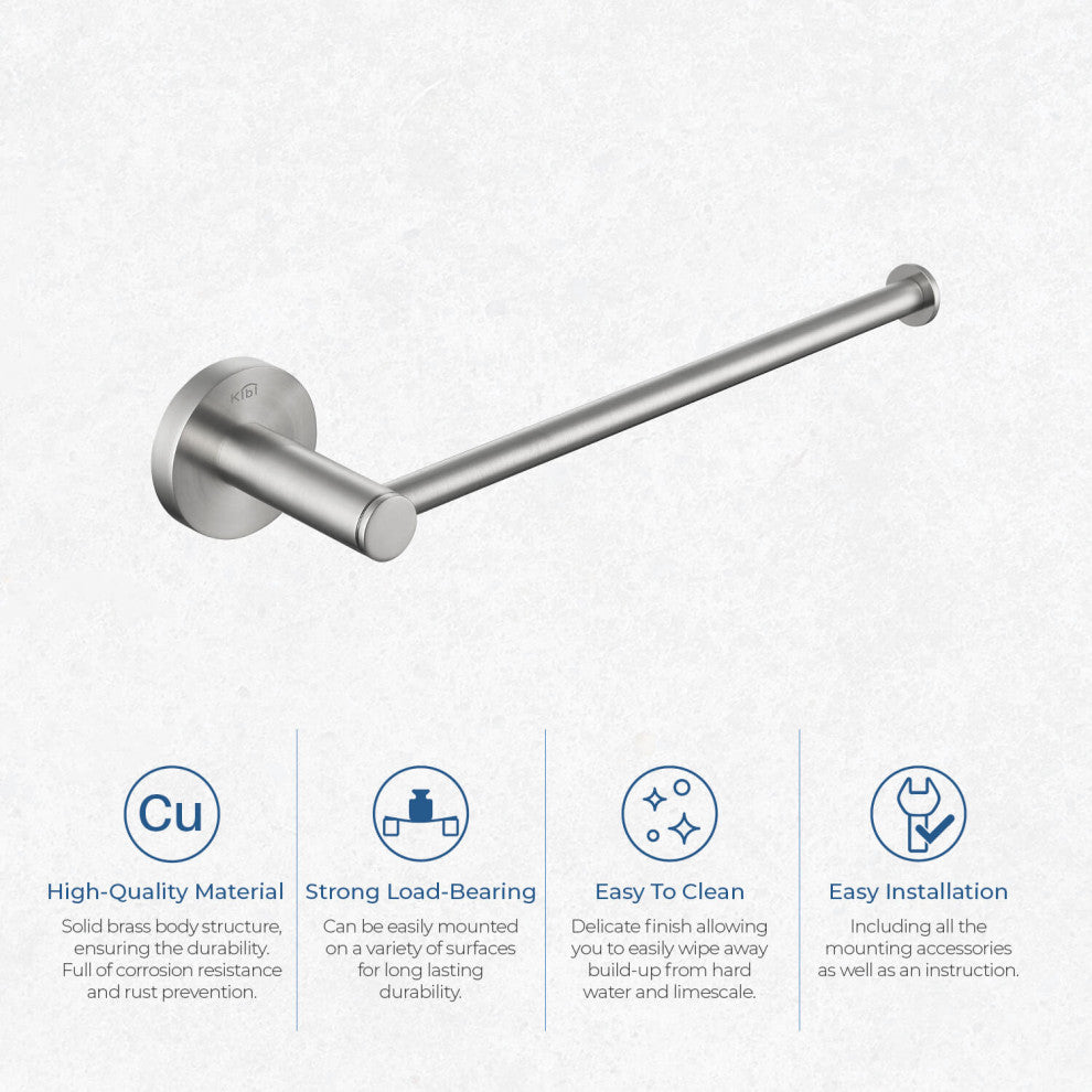 Circular 10" Bathroom Towel Bar KBA1403, Brush Nickel