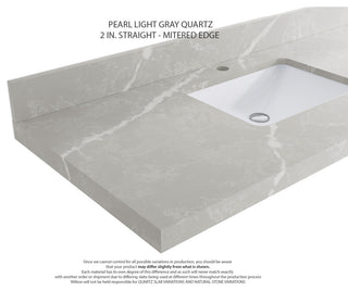 Boston 36" Right Offset Bath Vanity in Alabaster 2" Pearl Gray