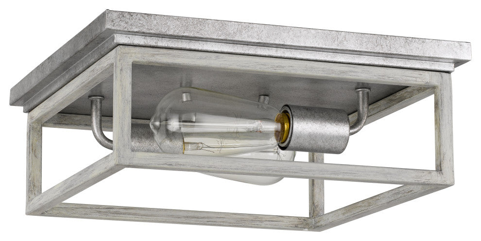 Weston  2-Light Galvanized Ocala Oak Flush Mount 12.63"x12.63"x4.75"