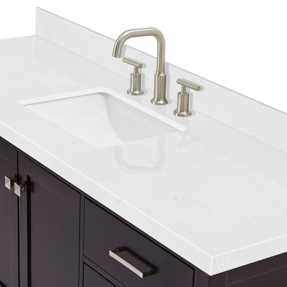 Ariel Cambridge 66" Single Rectangle Sink Vanity, Carrara Quartz