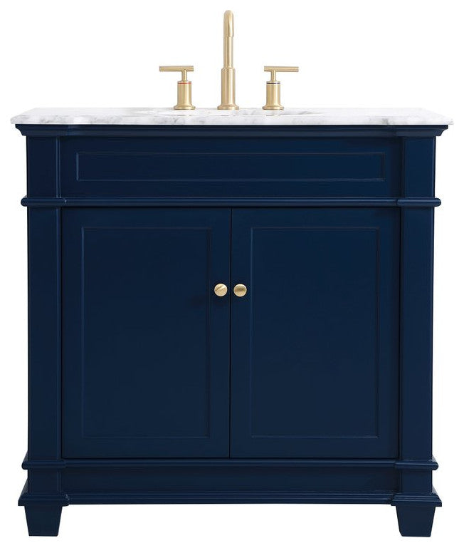 Weston Single Bathroom Vanity Set, Blue, 36