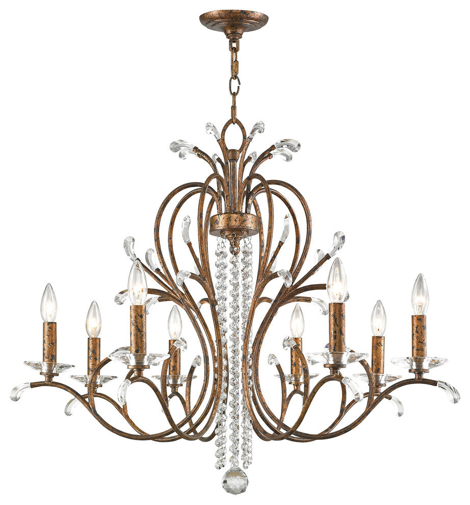 Serafina Chandelier, Hand-Applied Venetian Golden Bronze