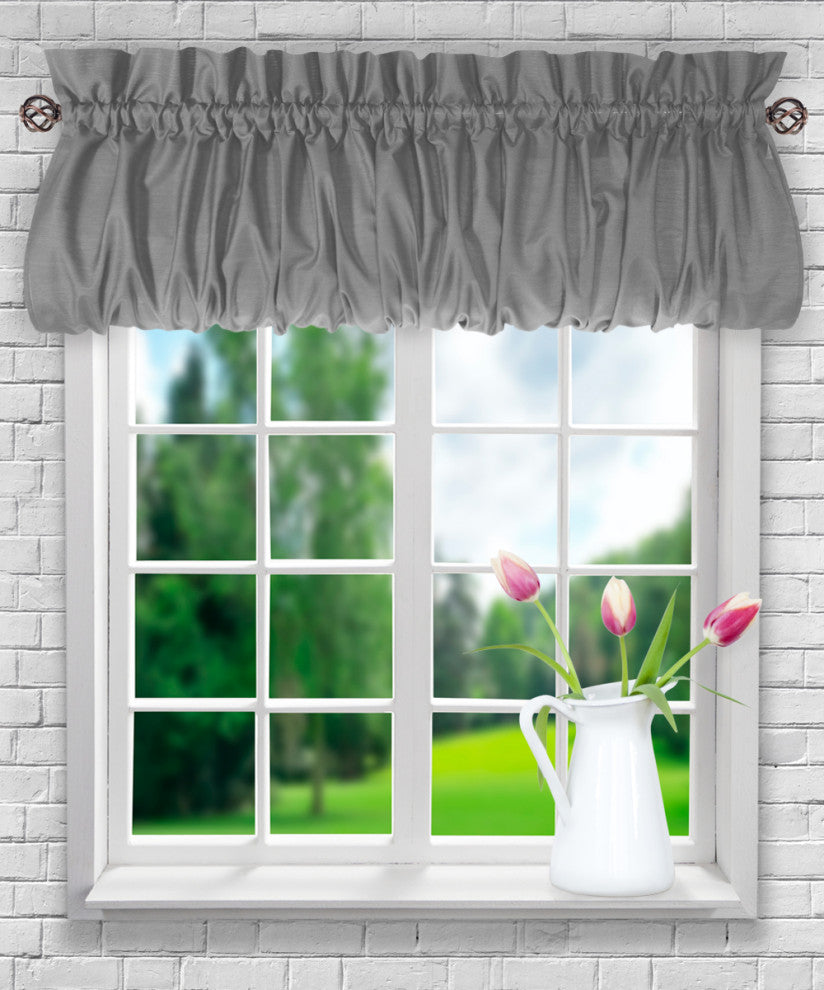Ellis Curtain Stacey 60"x15" Balloon Valance, Grey