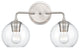 2 Light 16" Brushed Nickel Vanity Light