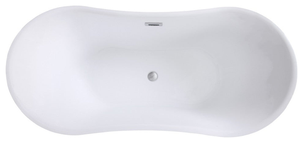 ARIEL 67" Acrylic Freestanding Bathtub Polished Chrome and Overflow Drain