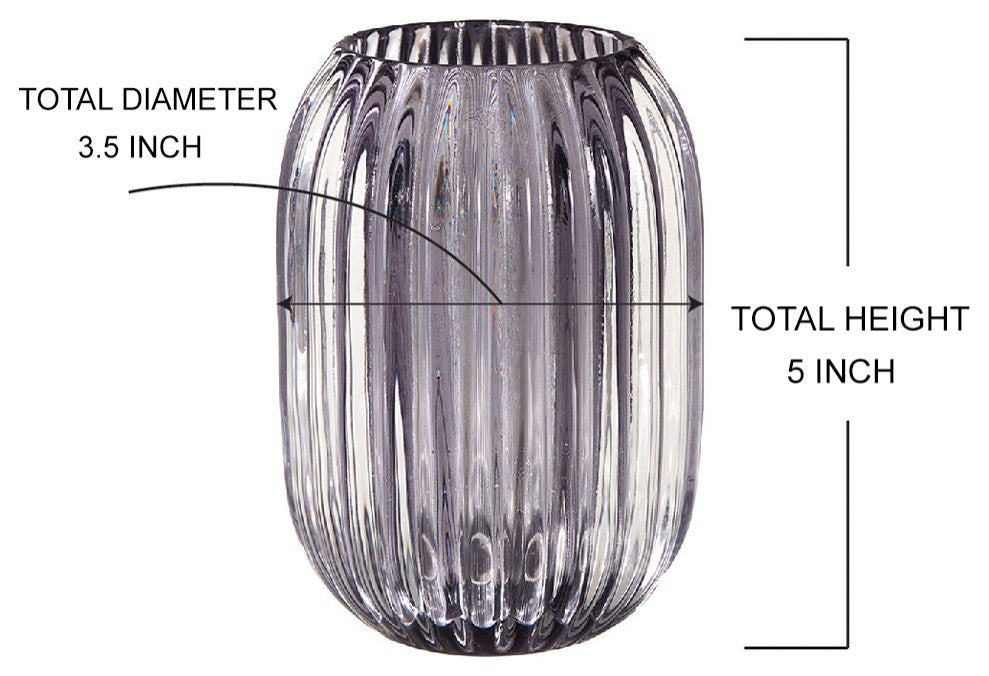 Smoke Grey Optical Glass Votive Holder