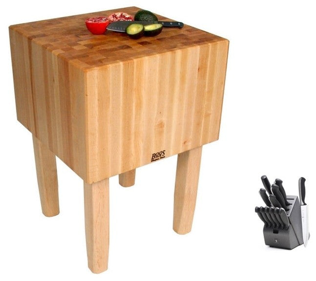 John Boos AA Block and Henckels Knife Set, 30x30x16, No Knife Holder