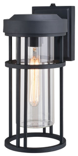 Crestline Aluminum 1 Light Dusk to Dawn Black Outdoor Wall Lantern Clear Glass