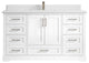 Boston 60 Single Bathroom Vanity in White 1.5" White Quartz