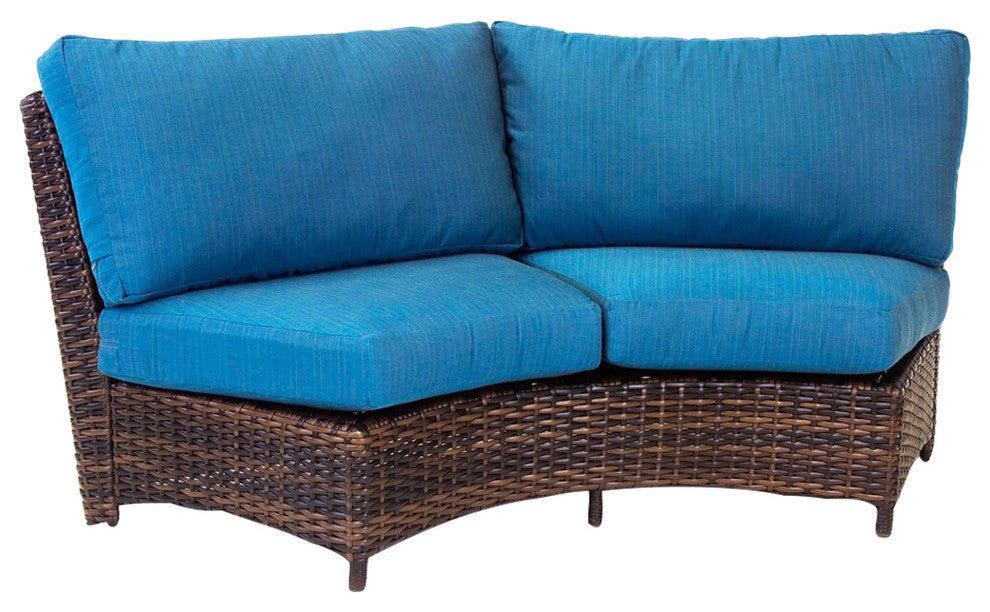 St. Tropez Curved Loveseat, Aquamarine