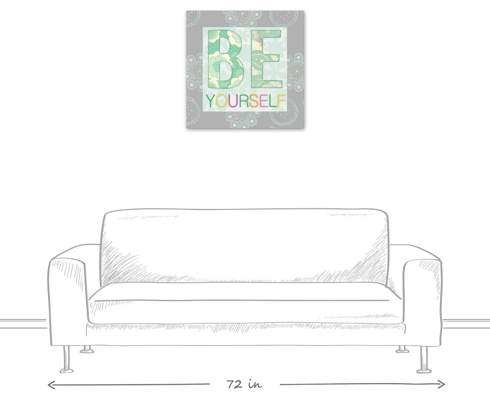 Be Yourself Teal 24x24 Canvas Wall Art
