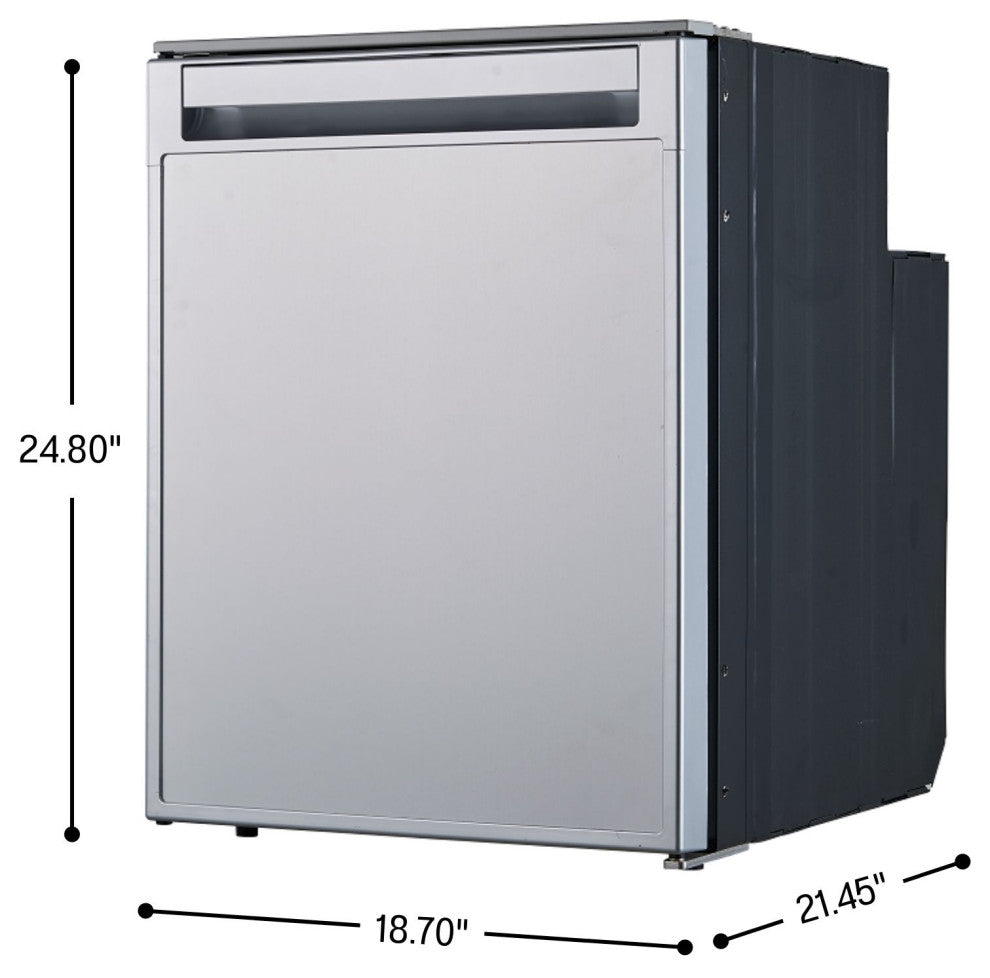 Equator 2.8cu.ft. Brushed Stainless 12V/DC RV Built-in Refrigerator w/Compressor