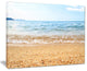 "Blue Seashore With Pebble Stones" Modern Seascape Wall Art, 40"x30"