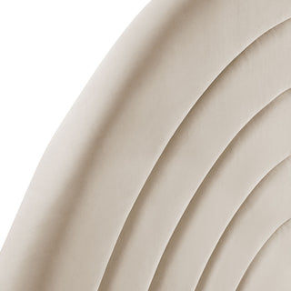 Solana Arched Performance Velvet Twin Headboard, Almond