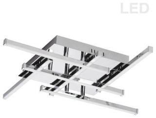 6 Light LED Flush Mount, Polished Chrome