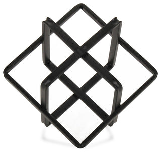Alle Black Geometric Decor Cube - Large