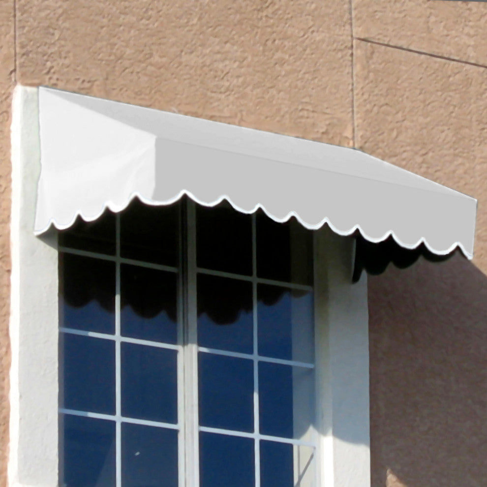 Awntech 4' San Francisco Acrylic Fabric Fixed Awning, White
