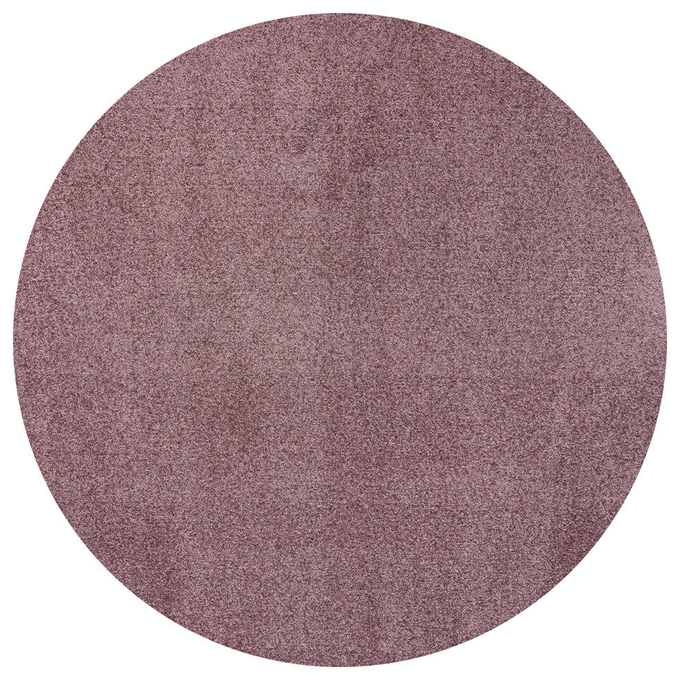 Haze Solid Low-Pile Light Purple 8' Round Area Rug