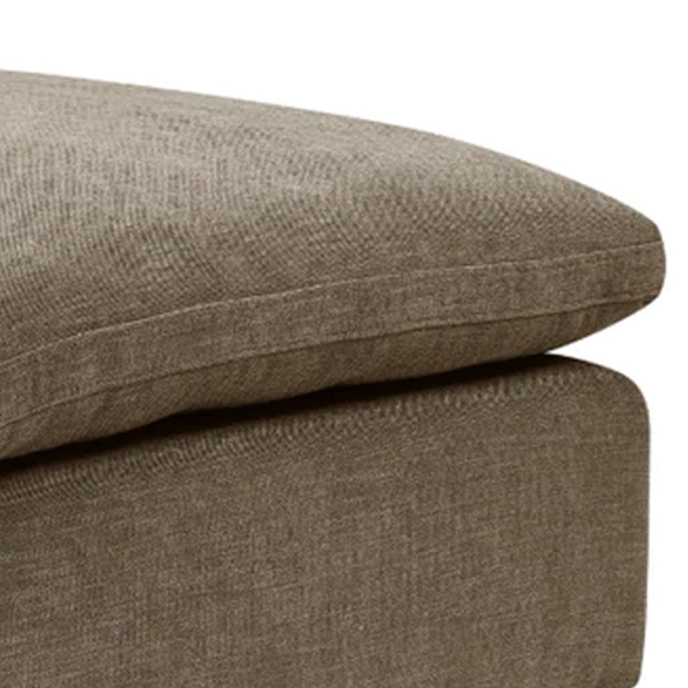 Benzara BM276223 Scott 37" Square Ottoman, Removable Pillow Top Cushion, Beige