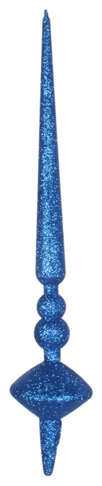 Vickerman M183302G 12" Blue Glitter Cupola Finial Ornament, Pack of 3
