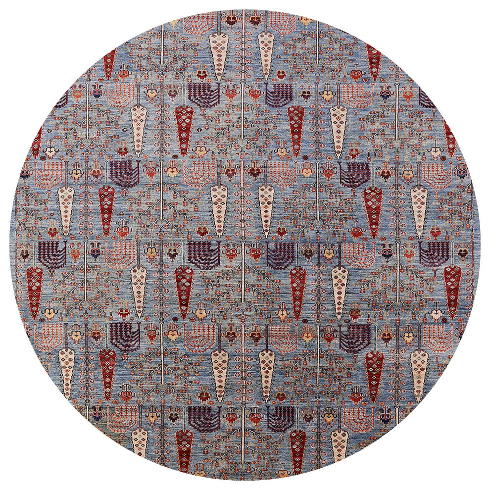 Ahgly Company Indoor Round Mid-Century Modern Area Rugs, 6' Round