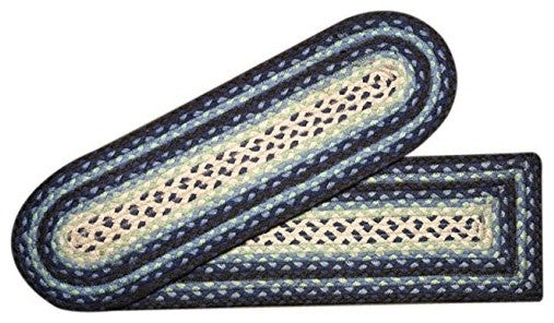 Blueberry/Cream Oval Stair Tread 27"x8.25"