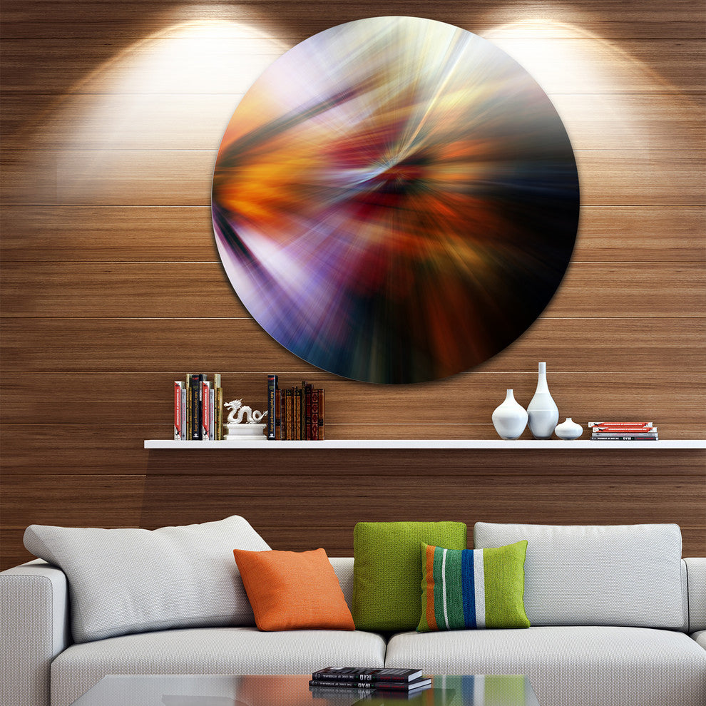 Red Orange Fusion Of Hues, Abstract Digital Art Round Wall Art, 23"