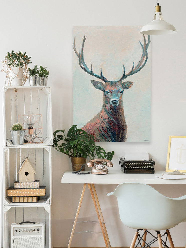 "The Great Reindeer" Painting Print on Wrapped Canvas, 40"x60"