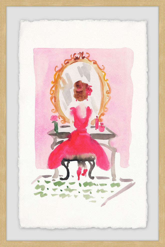 "Pink Wall Vanity" Framed Painting Print, 20"x30"