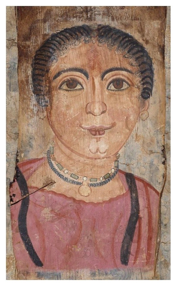 "Mummy Portrait of a Woman" Print 2nd Century Romano-Egyptian Artisan, 15"x24"