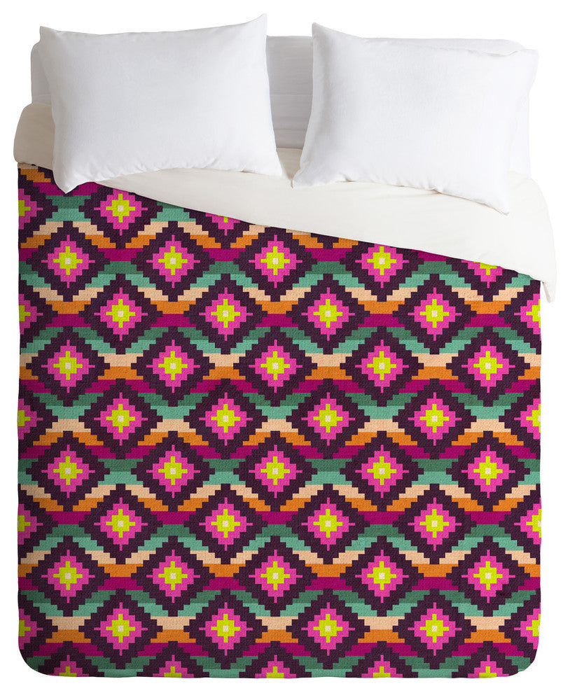 Deny Designs Bianca Green Aztec Diamonds Hammock Duvet Cover - Lightweight