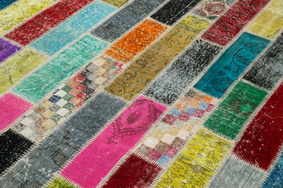 Rug N Carpet - Handmade Turkish 5' 11" x 8' 0" Colorful Patchwork Area Rug
